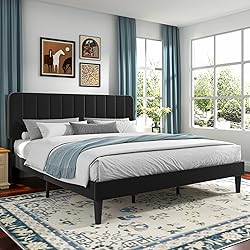 VECELO King Size Bed Frame with Upholstered