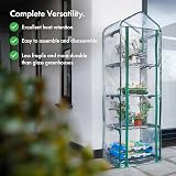 VonHaus Mini Greenhouse 4 Tier 158cm Tall Roll Up Door Weatherproof Cover view 3