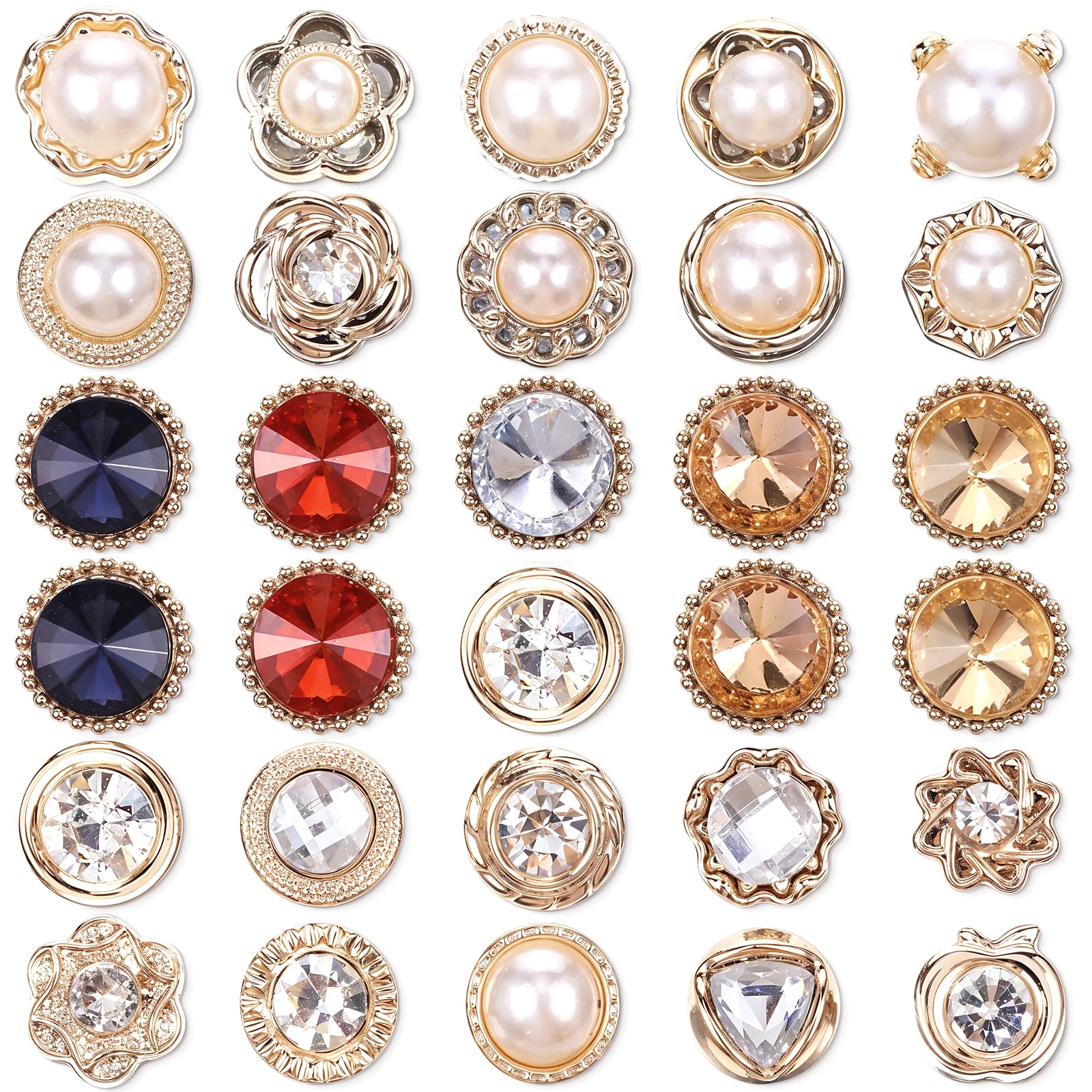 Photo 1 of 30 Pcs No Sew Invisible Buttons Pearl Brooch Button Women Reusable Pearl Cover Up Pin Removable Replacement Safety Button Dress Supplies Decoration (Black, Yellow, Orange, Brown, White)