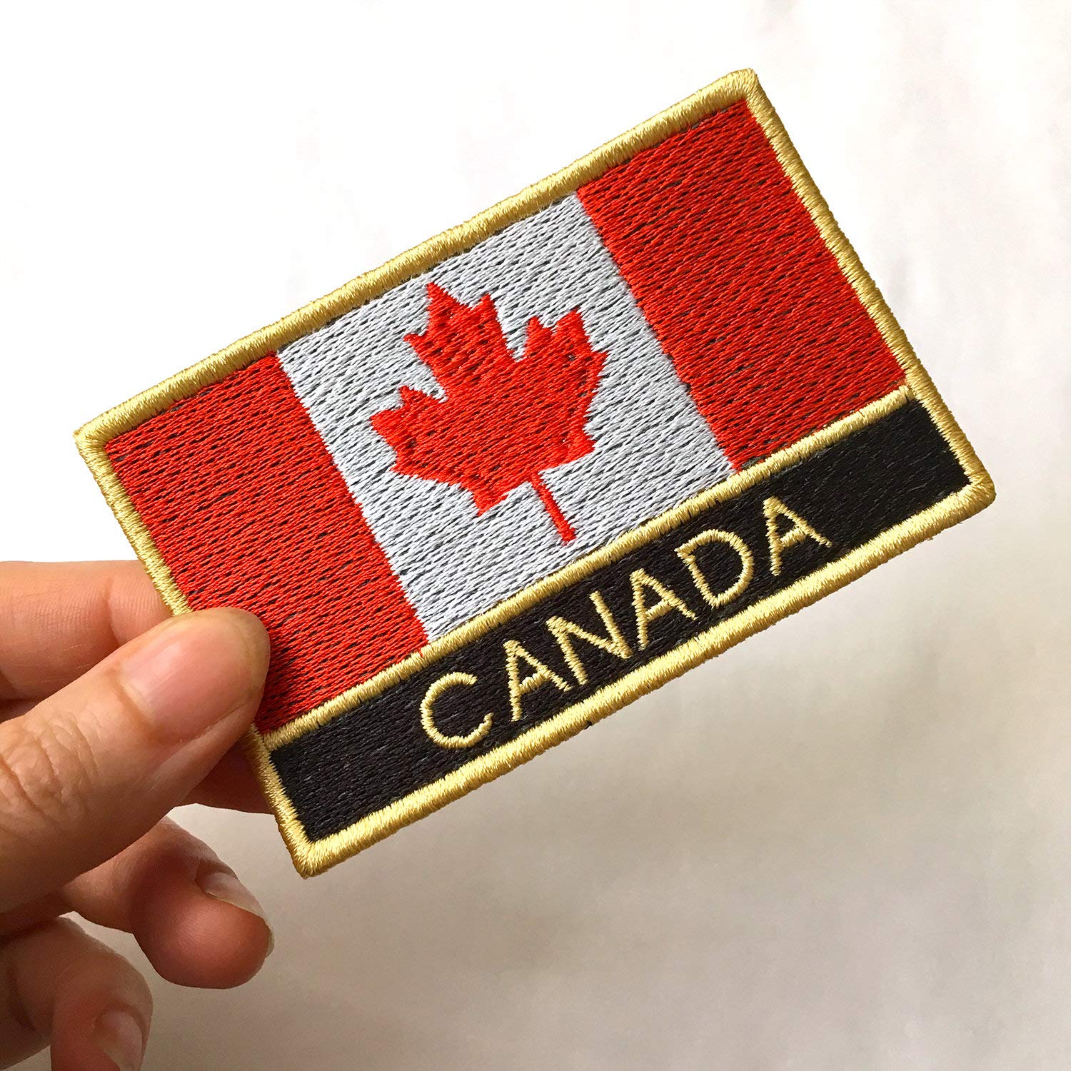 Patches Crafts New CANADIAN FLAG PATCH Embroidered Sew On Canada Flag Patch With Lettering white