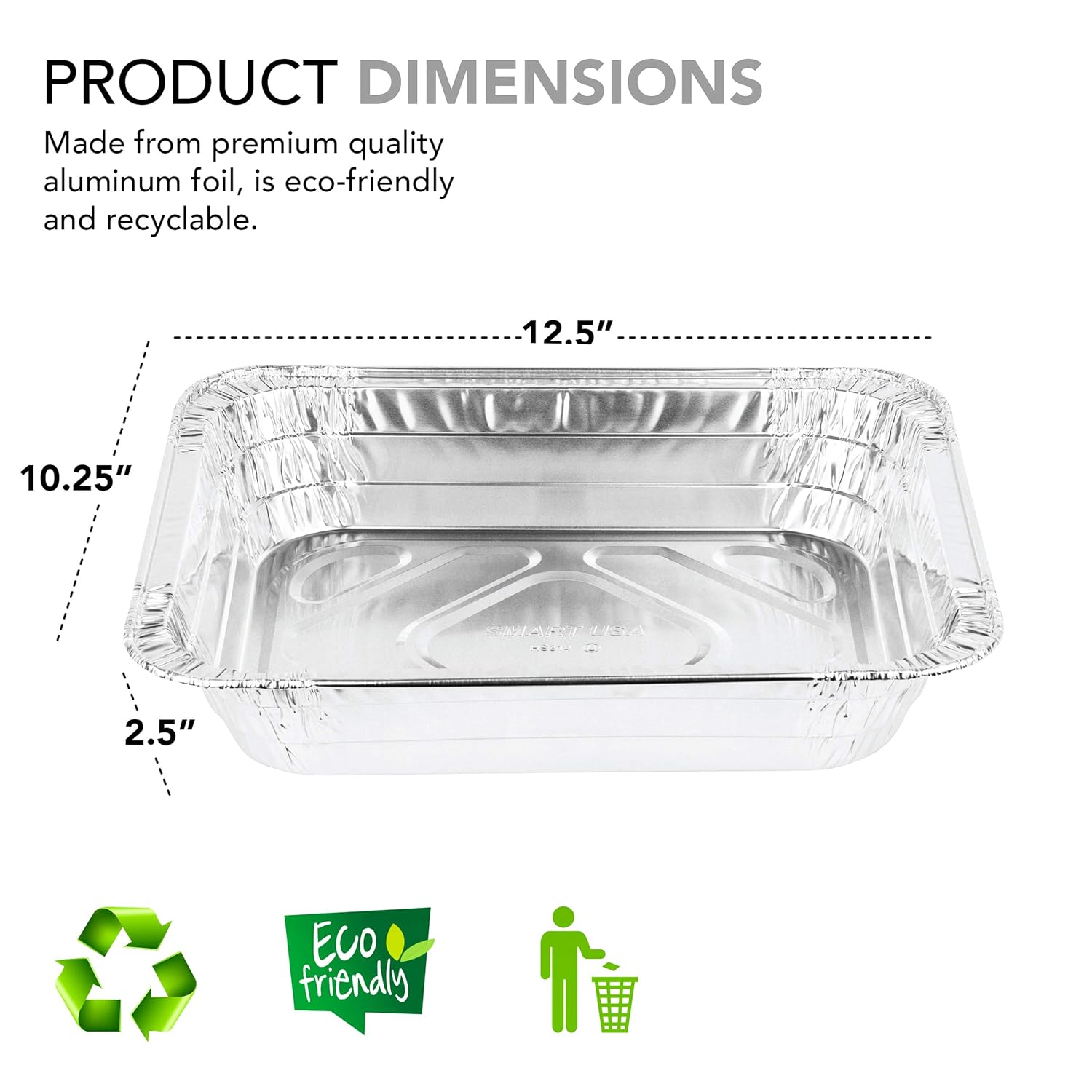 Aluminum Pans 9x13 Disposable Foil Pans (30 Pack) - Half Size Steam Table Deep Pans - Tin Foil Pans Great for Cooking, Heating, Storing, Prepping Food: Kitchen & Dining