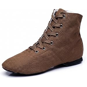 MSMAX Womens Jazz Dance Boots Lace Up High Top Character Shoes for Women - Split Sole Ankle Boots for Jazz, Theater, Stage Pe