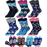 Bunnycool 6 Pairs Novelty Ocean Animal Gifts for Women Funny Crew Socks Gift for Jellyfish Sharks Turtle Marine Life Lovers