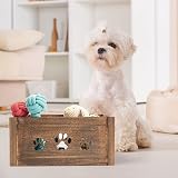 Green Leaves Paw Shaped Dog Toy Storage Crate Large Brown view 4