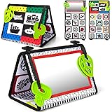 Miroir de sol pliable et incassable avec motifs contrastés et anneau de dentition pour siège auto pour nouveau-né et nourriss