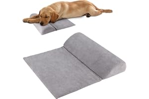 ZQJKLE Dog Bolster Pillow with High Resilience Foam, Headrest for Medium Small Dogs, Benefit for Cervical Vertebra and Neck, 