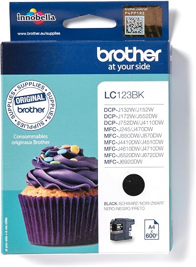 Brother LC123BK Black Ink Cartridge High Yield Single Pack