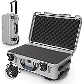 NANUK 935 Hard Case with Cubed Foam – Waterproof Protective Equipment Case with Wheels, 22” x 14” x 9” – Dustproof and Impact Resistant, Airline Carry-On Approved – Silver