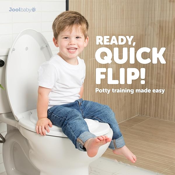 QUICK FLIP TOILET SEAT WITH BUILT-IN POTTY & SPLASH GUARD FOR TODDLER TRAINING, SLOW CLOSE – JOOL BABY (ELONGATED)