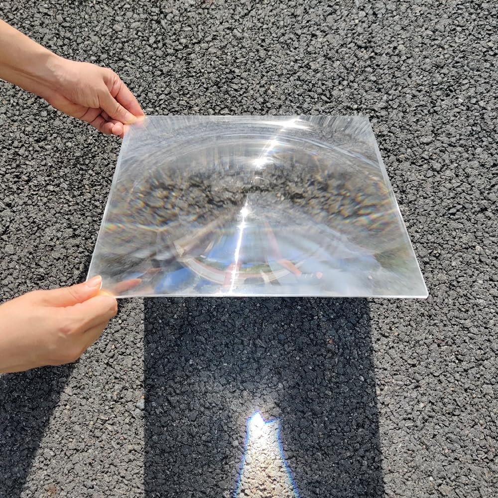 Photo 1 of Fresnel Lens Large, 300x300mm, Focal Length 600mm, Acrylic Lens (not Glass), Olar Death ray for Physics Classroom, Magnifiying Sheet Fire Starter for Solar Heating, Solar Oven. (Focal Length 600mm)