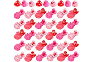 HOLYDECK 39 Pack Valentines Day Gifts Cards with Rubber Ducks Baby Showers Accessories Mini Duckies Bath Toys for Kids Girls Valentines Party Favors Valentine's Day Gift (Valentines)