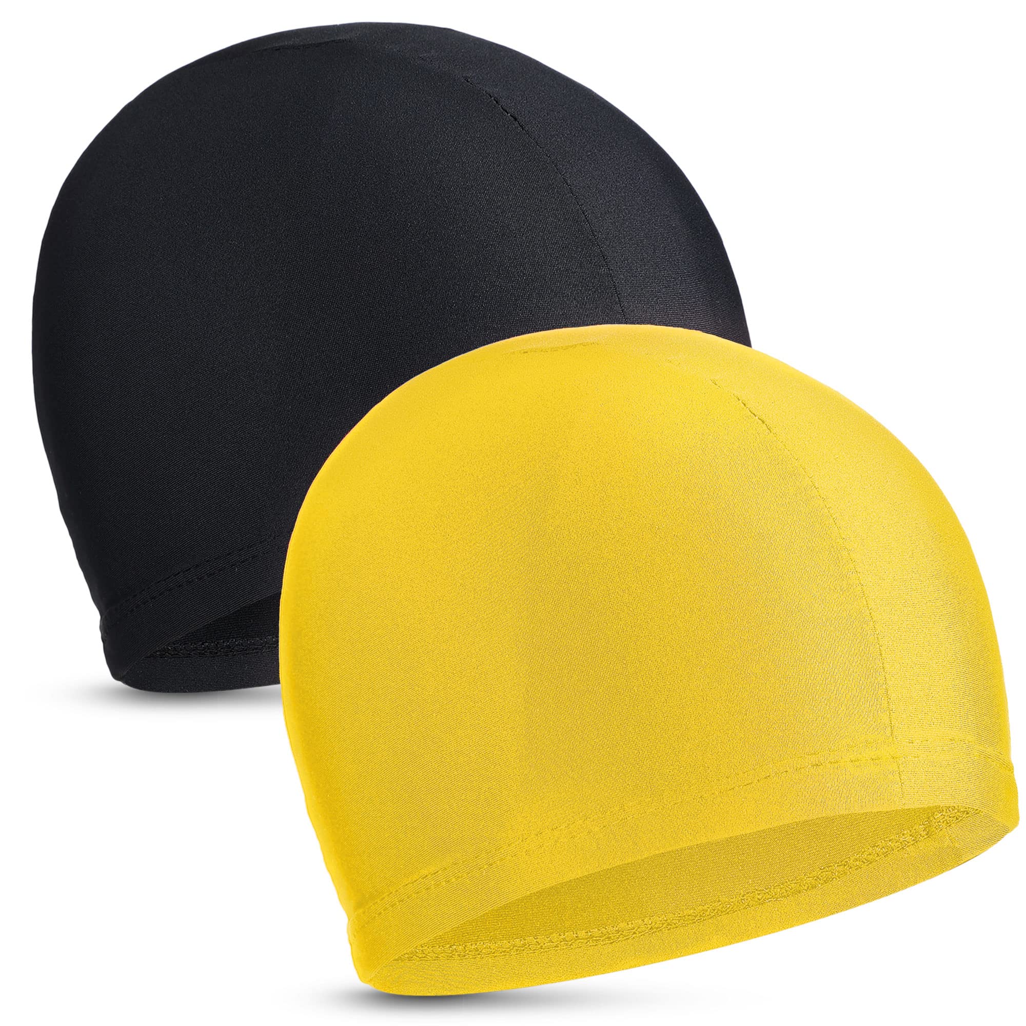 2 Pieces Fabric Swimming Cap Comfortable Elastic Material Swimming Hat Lightweight Bathing Caps for Women Men