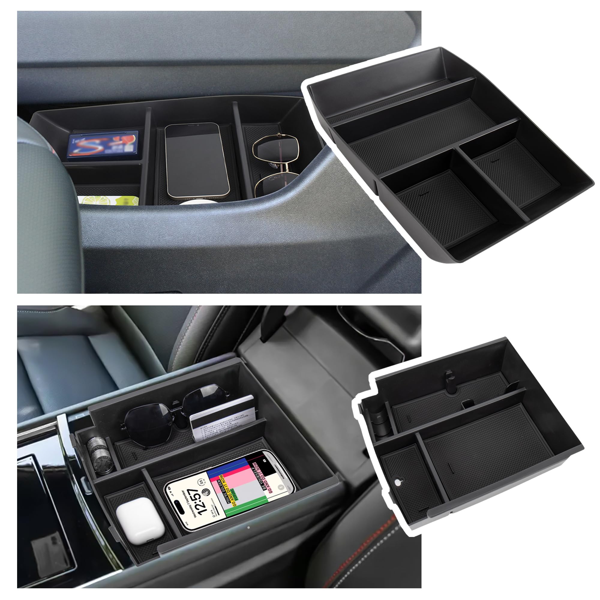 Photo 1 of Sinminou Center Console Organizer Compatible with 2024-2025 Chevy Traverse Accessories, 2PCS Armrest Storage Tray and Armrest Bottom Tray Storage Box for Sunglasses