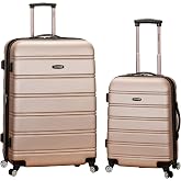 Rockland Melbourne Hardside 2 Piece Expandable Spinner Wheel Luggage Set, (20"/28"), Champagne