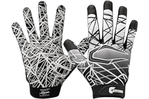 Cutters Football Gloves - Game Day Football Receiver Gloves with High Tack Silicone Grip, Superior Support and Protection