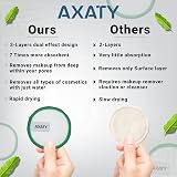 AXATY 3-Layer Reusable Makeup Remover Pads 20 Pcs Bamboo Cotton with Drawstring view 6