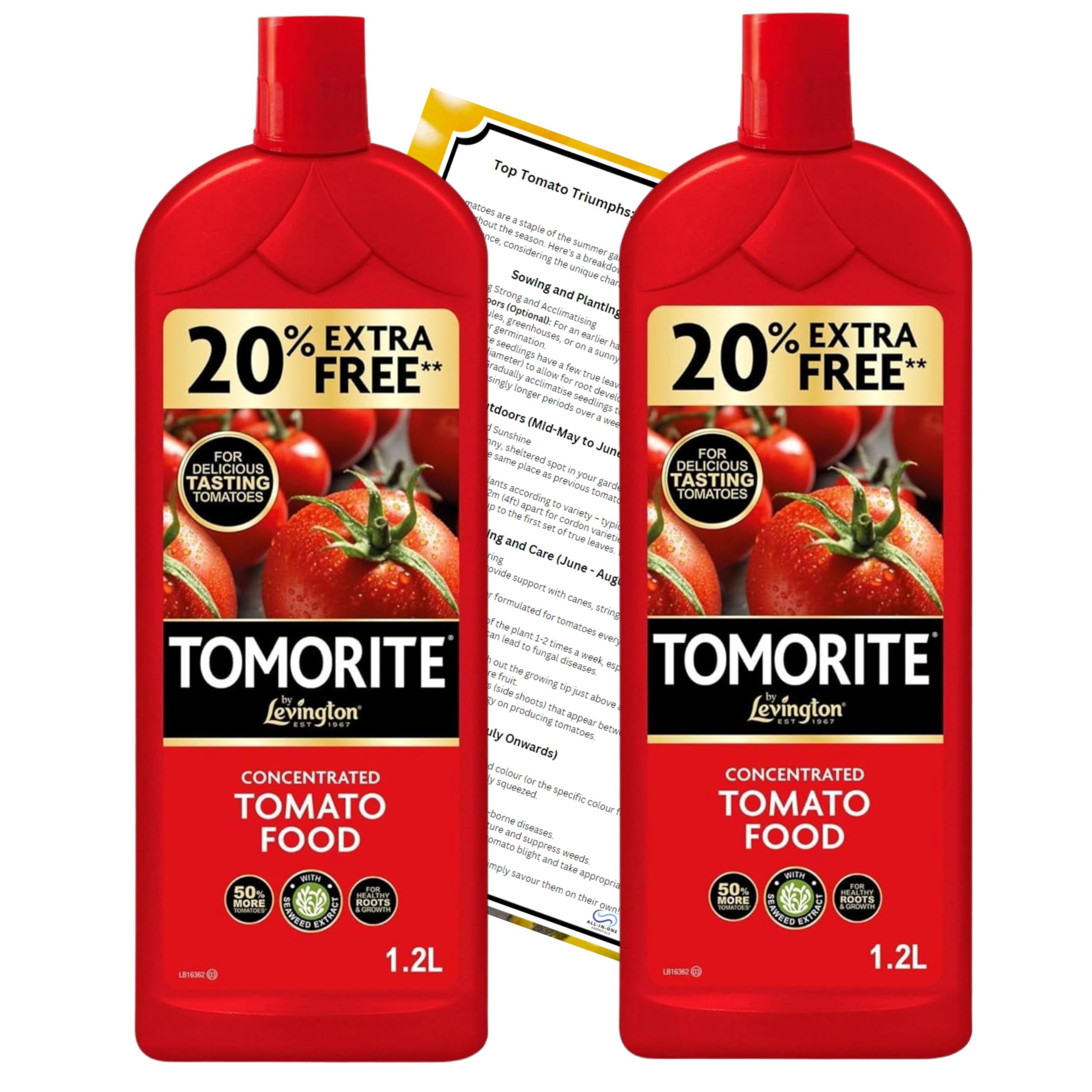 Tomato Plant Feed Bundle With Tomorite Tomato Feed 1.2l x 2 and Tomato Plant Seasonal Care Guide