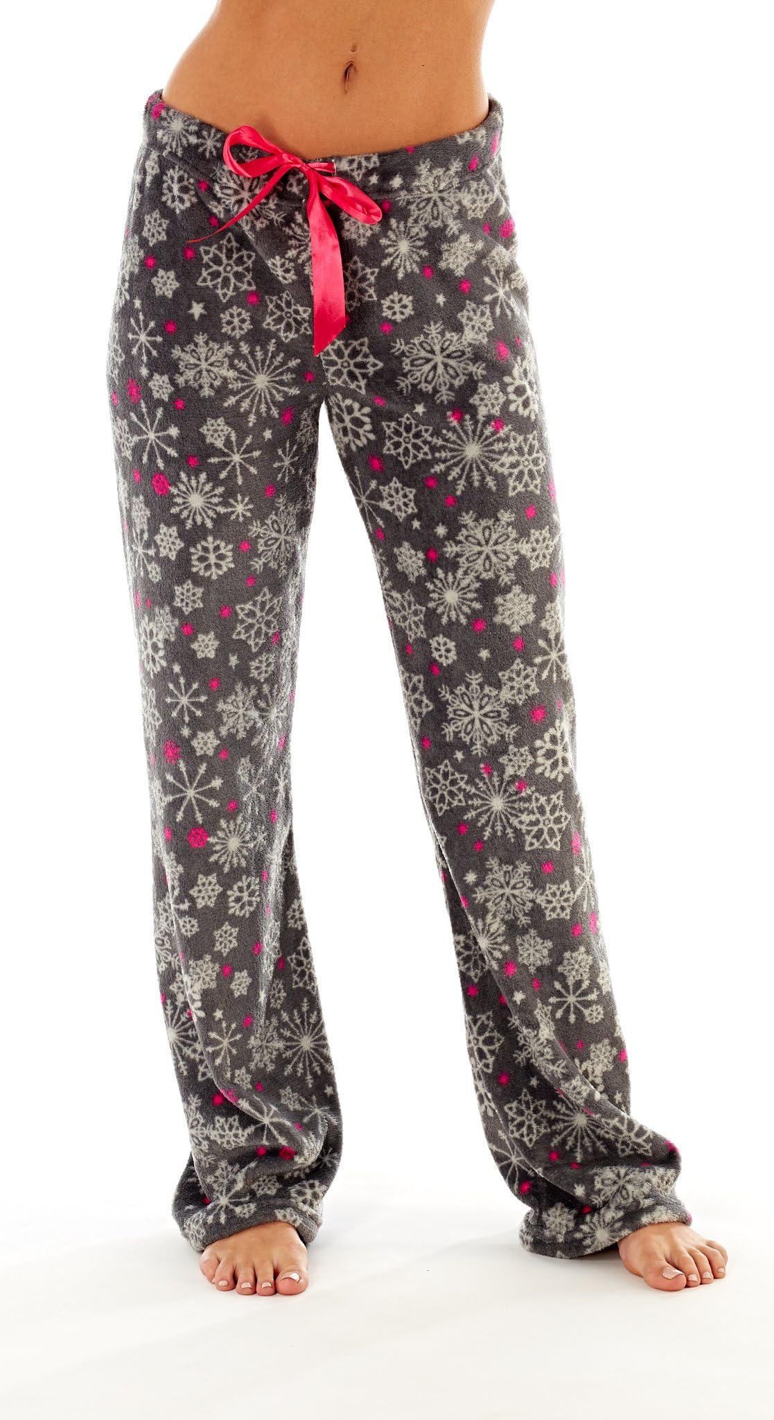 Nightwear Heaven Ladies Fleece Pyjama Lounge Pants Bottoms Unicorn Penguin OWL Heart Aztec Snowflake Grey Blue White Turquoise Marl Size 8 10 12 14 16 18