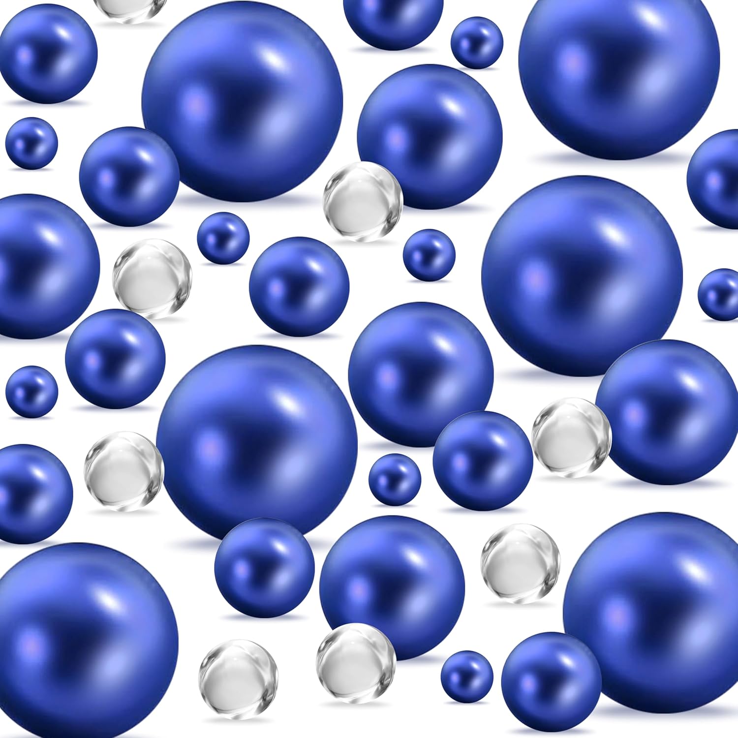 Vase Fillers - BYMORE 300Pcs Floating Beads for Vases, Highlight No Hole Pearls Vase Filler for Floating Candles Centerpieces, DIY Wedding, Birthday, Anniversary, Christmas Home Decor (Royal Blue)