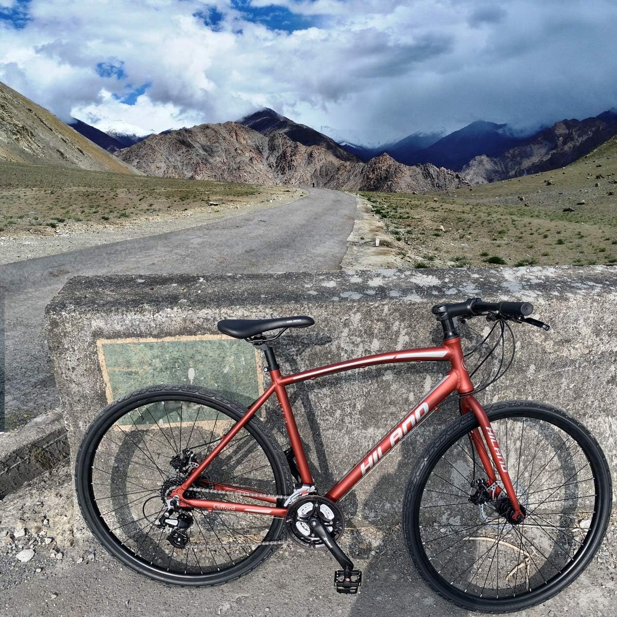 Cycling Hiland Aluminum Hybrid Fittness Road Bike For Men Women Urban Commuter Bicycle With 24 Speeds Dual Disc Brake Sports Outdoors Smkbinaputracihampelas Sch Id