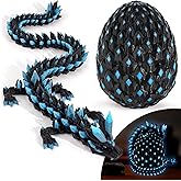Waaaandefu 3D Printed Dragon Glow in The Dark with Matching Egg – UV Reactive 3D Printed Dragon Egg Set – Upgraded 2025 Collectible for Fantasy Fans