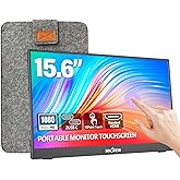 InnoView Portable Monitor Touchscreen 15.6" 1080P 10-Point Touch Screen Monitor Portable with Protective Sleeve Built-in Stan
