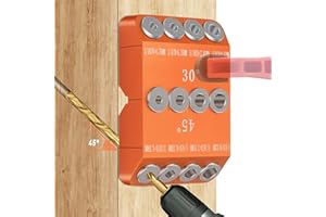 Neitra Multi Angle Cable Railing Drill Guide Jig with 30 45 90 Degree for Angle and Straight Holes, 4 Sizes Durable All Metal Drilling Jig for Cable Railing Lag Screw Kit Wood Post