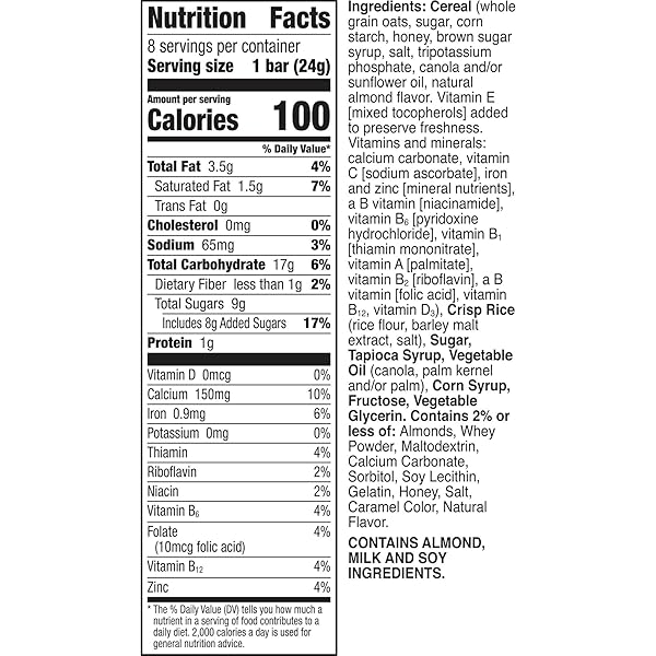 HONEY NUT CHEERIOS BREAKFAST CEREAL TREAT BARS, SNACK BARS, 8 CT