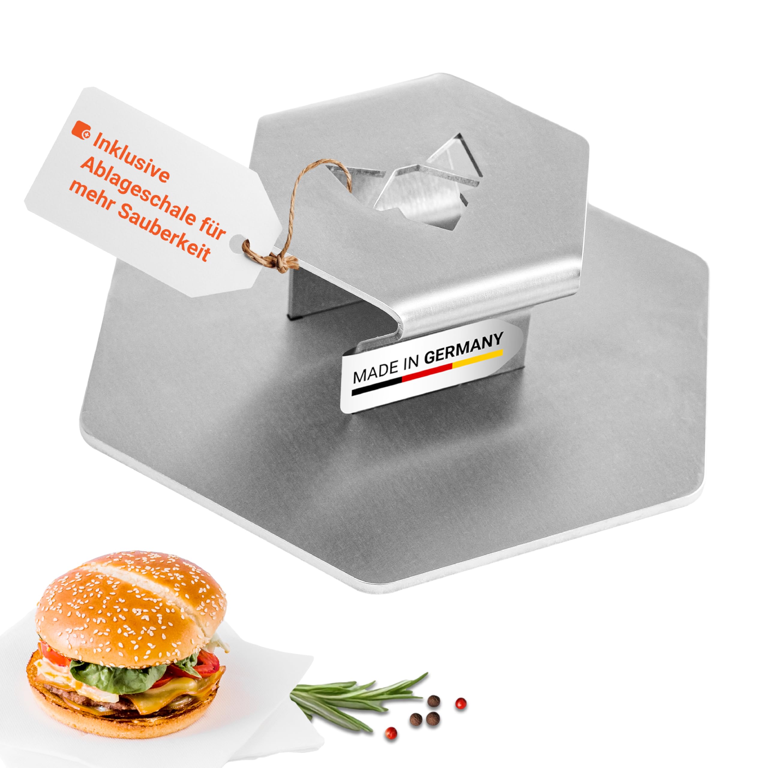 FENNEK Smasher | Barbecue Burger Press | A Great Tool for The Kitchen, Garden, Restaurants, Camping and Much More | Made from Polished Stainless Steel