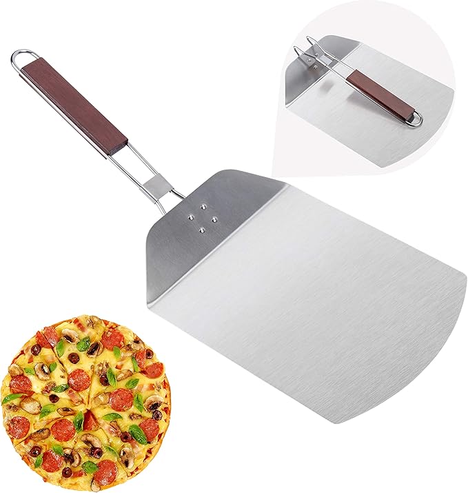 Pizza Peel, Stainless Steel Metal Pizza Paddle with