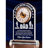Sttokilly Dad Crystal Clock Gifts from Daughter or Son,Elegant Desk Clock with Base for Christmas Father‘s Day,Birthday Gift Idea for Dad Who Wants Nothing,Sentimental Keepsake Present for Father
