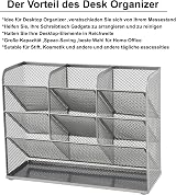 Marbrasse Mesh Desk Organiser 9 Compartments Pen Holder Silver view 2