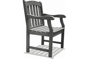 Vifah V1295 Renaissance Hand-Scraped Acacia Slatted Back and Seat Outdoor Armchair