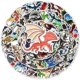 100Pcs Magic Dragons Stickers, Pterosaur Fantasy Dragon Vinyl Waterproof Decals for Water Bottles, Luggage, Computer, Cellpho