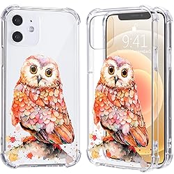 LuGeKe Cute Owl Print Case for iPhone 12