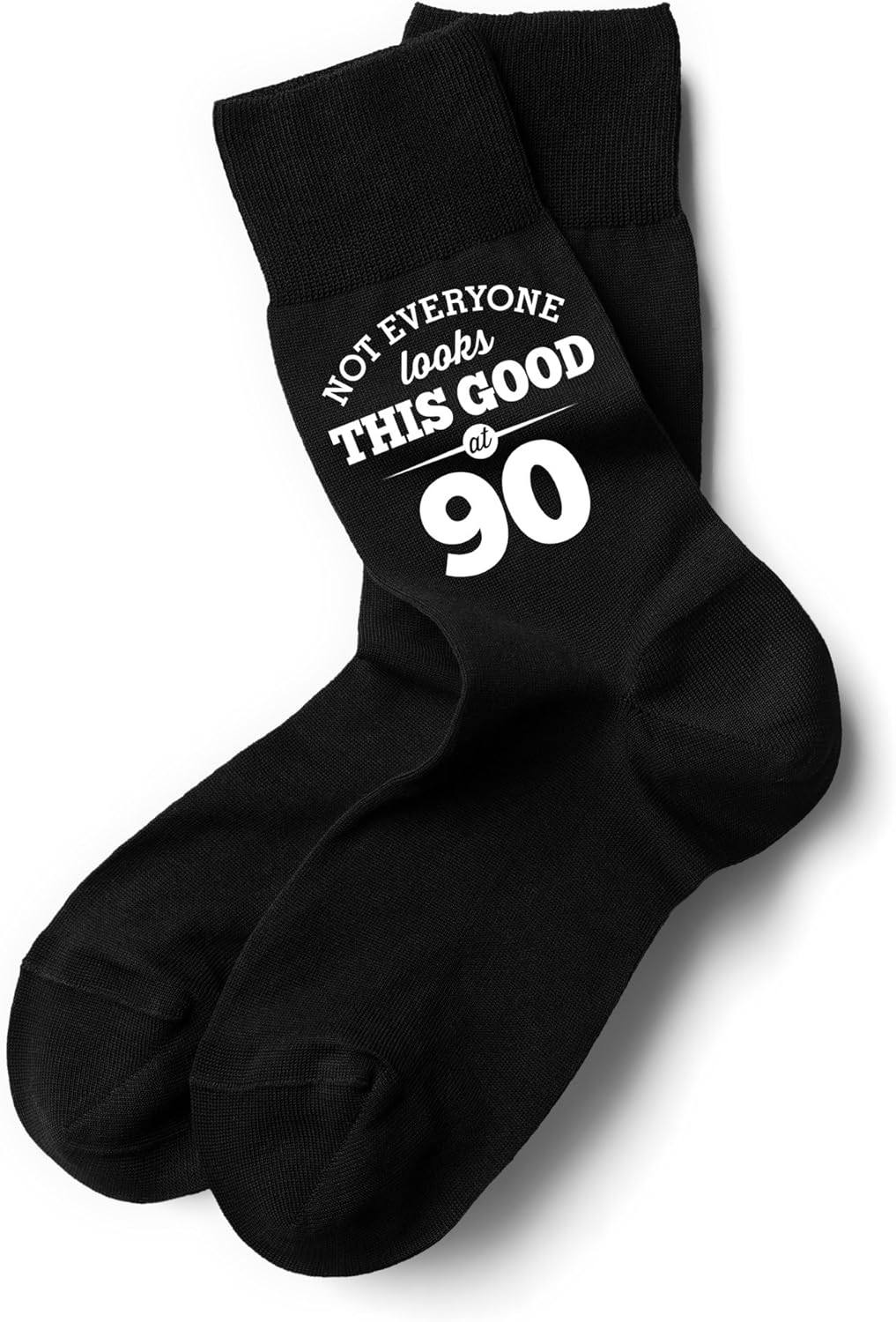 D Design Invent Print! 90th Birthday Gift Socks Men's Funny Present Keepsake for 90 Size 6-11 Black - Image 4