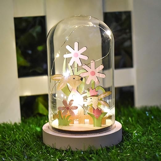 Valery Madelyn Easter Decoration Glass Dome With Led Light 7 9