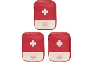 Faylapa 3Pcs Mini Empty First Aid Bag, 7x5 inches Travel Essentials Portable Medical Pouch Medicine Bag for Hiking, Home, Travel, Camping, Outdoor, Car, Office (Bag Only)