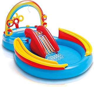 Intex Rainbow Ring Play Center - Kinder Aufstellpool - Planschbecken - 297 x 193 x 135 cm - Für 3+ Jahre