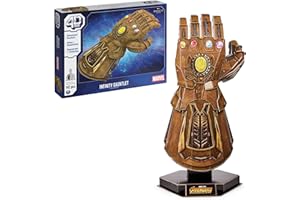 4D Build, Marvel Infinity Gauntlet 3D Puzzle Model Kit with Stand 142 Pcs | Thanos Desk Decor | Building Toys | 3D Puzzles for Adults & Teens 12+