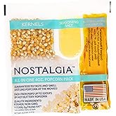 Nostalgia Theater Popcorn Bulk Pack – 24 Packets of 4 oz. Kernels, Seasoning Salt, & Butter Flavored Oil – Use with Kettles & Air Poppers – Movie Night Supplies