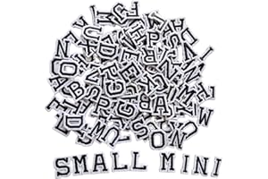 Zlettery 130pcs Iron on Letter Patches 0.7 inch, 5 Sets of 26 Embroidered Alphabet A-Z Patches for Clothing Jackets Hats Backpacks Jeans Black