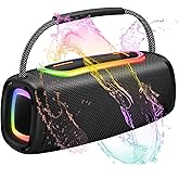 Bluetooth Speaker Portable, 24W Punchy Bass Clear Treble, 66MM Speaker Diameter, BT5.3, 24H Playtime IP6 Waterproof Wireless Speakers with RGB Multi-Color Rhythm Lights for Outdoor/Party/Beach as Gift