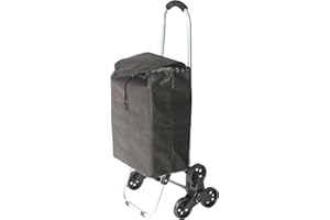 dbest products Stair Climber Ultra Light Folding Cart Black Shopping Grocery Foldable Cart Condo Apartment