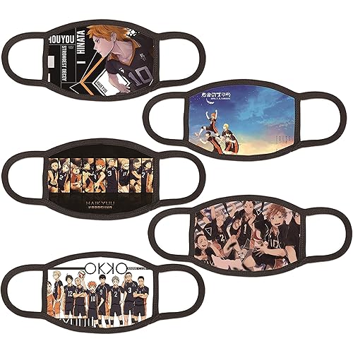 Dcoolone Face Mask Graphic for Kids 3D Graphic Masks Anti Dust Protection Bandanas - 5PCS Washable Reusable