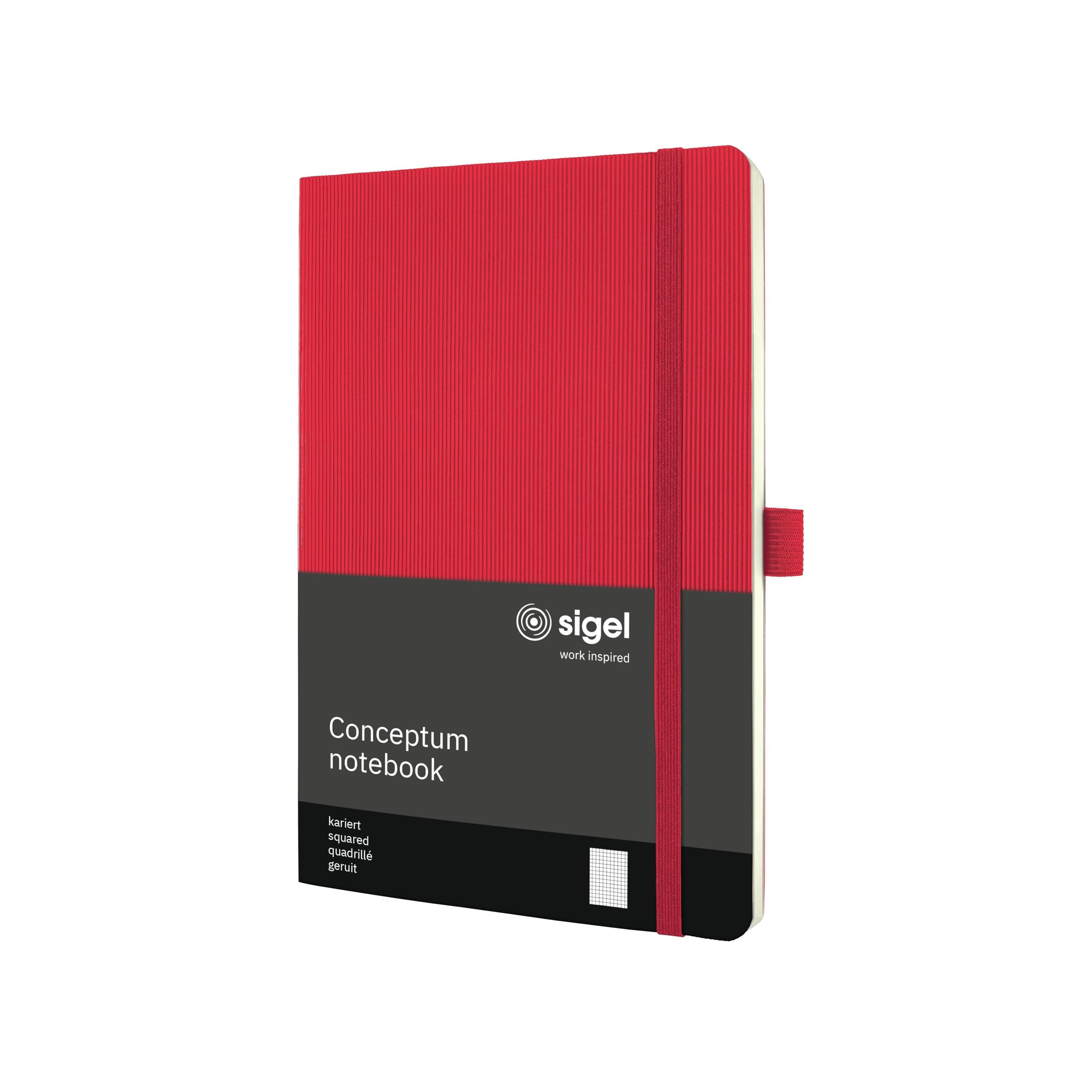 SIGEL CO324 Premium Notebook squaRed, A5, softcover, Red - Conceptum