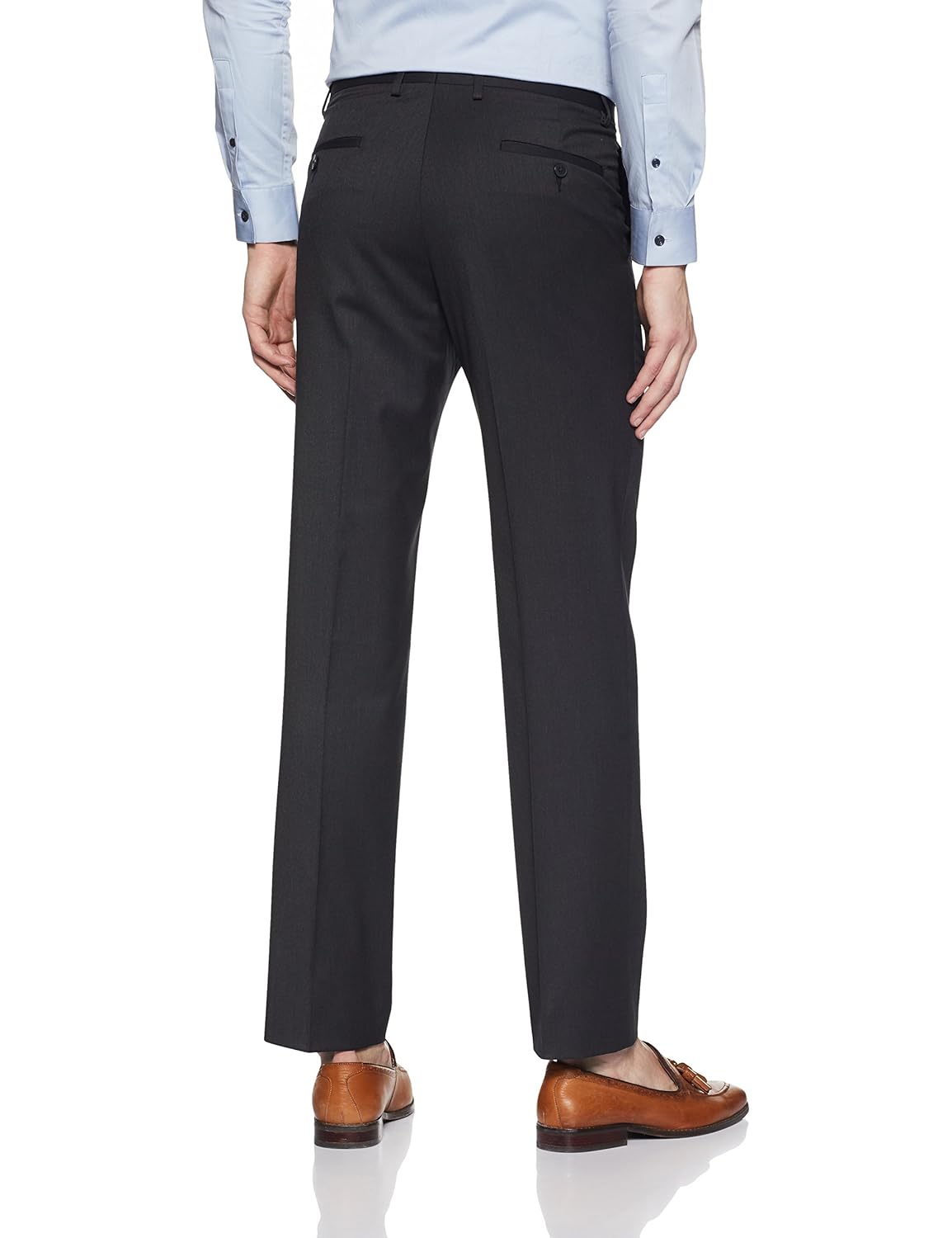 van heusen men's straight fit crepe formal trousers