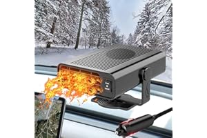 LVSNRO Car Heater,12V Portable Car Heaters for Vehicle 200W Fast Heating and Cooling Fan Plug in Cigarette Lighter Heater 360° Rotatable Defroster for Car Windshield