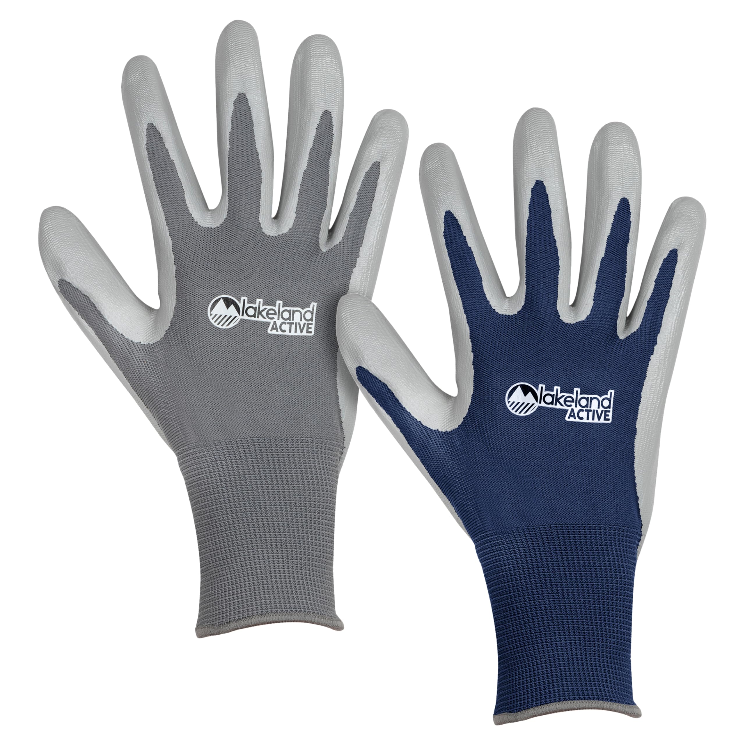 Lakeland Active 2 Pairs Orton Weed & Seed Gardening Gloves - Slate Grey & Oxford Blue - X-Large