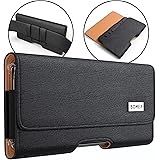 iPhone 6 Plus 6s Plus Holster, Bomea Premium XL Size Leather iPhone 6s Plus Belt Case with Clip and Loops Cell Phone Carrying Pouch Cover (Fits iPhone 6s Plus w/ Otterbox Lifeproof Battery Case On)